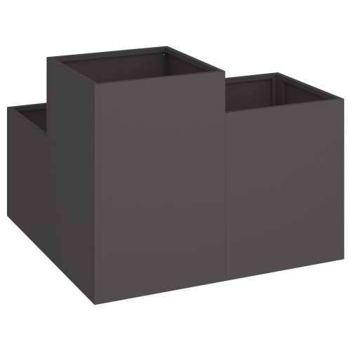 Vrtna saksija 80x80x60 cm Crni čelik Cijena