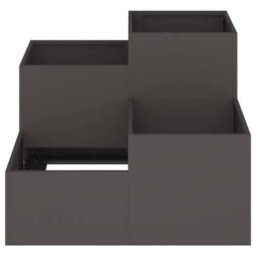 Vrtna saksija 80x80x60 cm Crni čelik Cijena