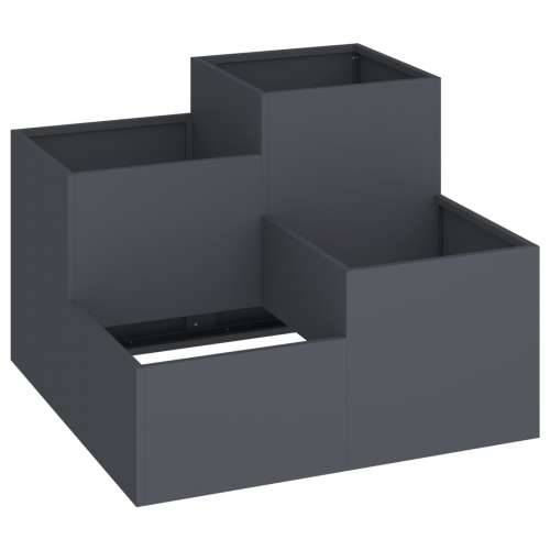 Vrtna posuda 80x80x60 cm Antracit čelik Cijena