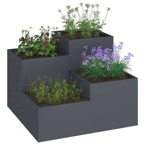 Vrtna posuda 80x80x60 cm Antracit čelik Cijena