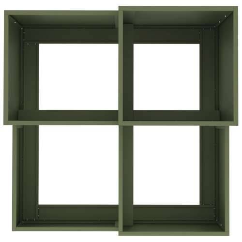 Vrtna sadilica 80x80x60 cm Maslinasto zelena Čelik Cijena