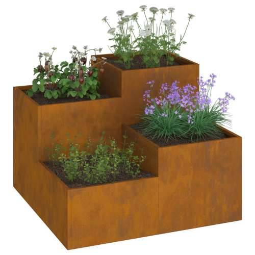 Vrtni saksija 80x80x60 cm Odporni čelik Cijena