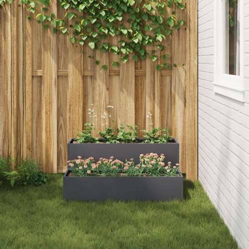 dvostruka sadilica 100x60x45 cm antracitna plastika Cijena