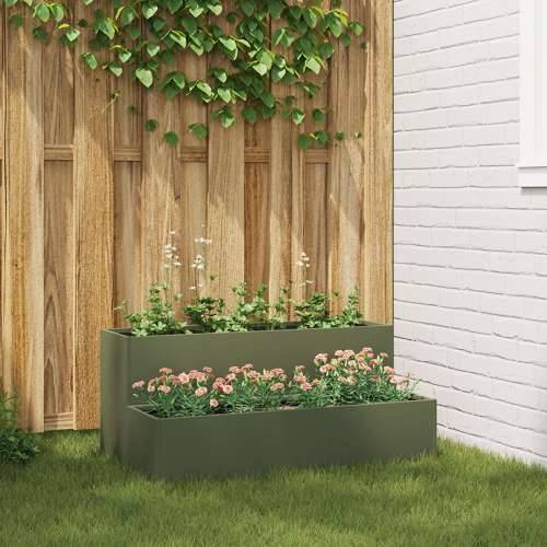 Vrtna Sadilica 2-Tier 100x60x45 cm Maslinasta Čelik Cijena