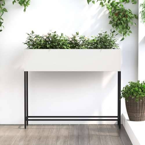 Povišeni gredica 100x26x82 cm Bijeli Čelik Cijena