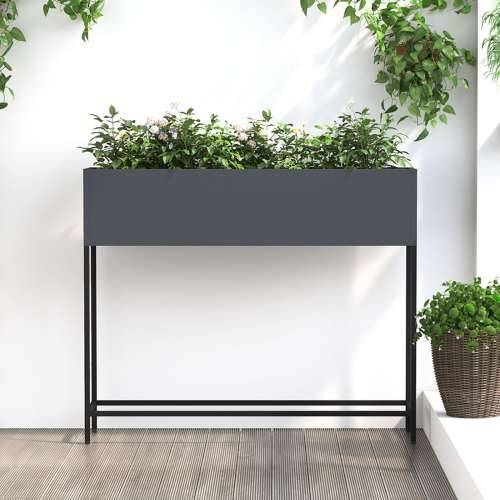 Povišeni vrtni saksija 100x26x82 cm Antracit Čelik Cijena