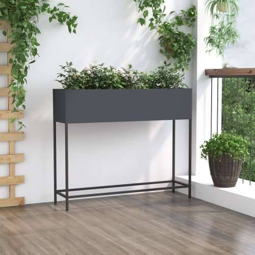Povišeni vrtni saksija 100x26x82 cm Antracit Čelik Cijena