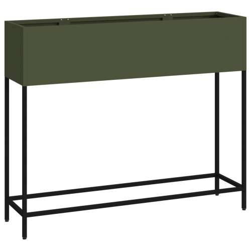 Povišeni vrtni saksija 100x26x82 cm Maslinasta čelik Cijena