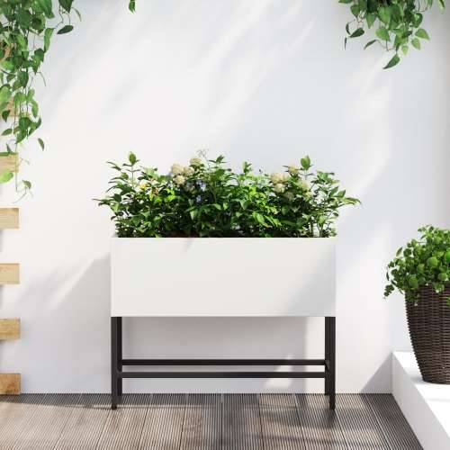 Povišeni vrtni gredica 60x26x45 cm Bijeli čelik Cijena