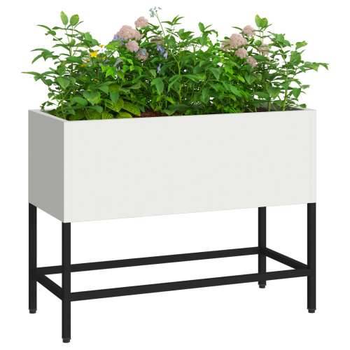 Povišeni vrtni gredica 60x26x45 cm Bijeli čelik Cijena