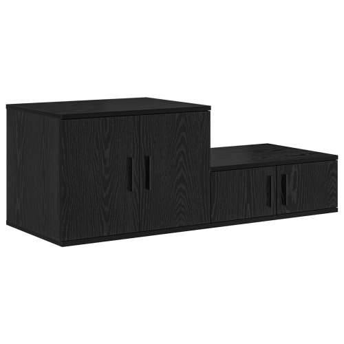 Crni ormar za pohranu 118x41x40 cm od konstruiranog drva Cijena
