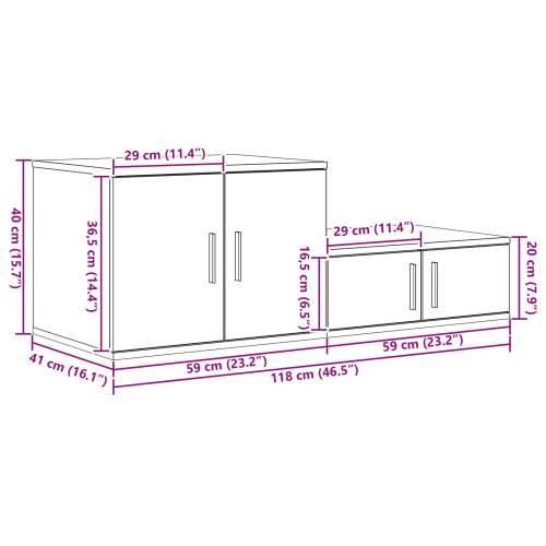 Crni ormar za pohranu 118x41x40 cm od konstruiranog drva Cijena