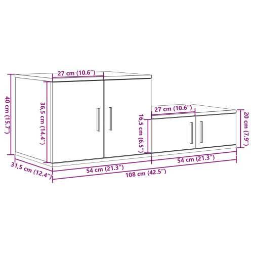 Crni ormar za pohranu 108x41x40 cm od konstruiranog drva Cijena