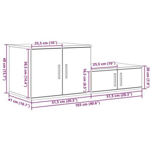 Ormar za pohranu Siva Sonoma 103x41x40 cm od konstruiranog drva Cijena