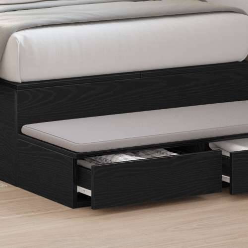 Ladice za krevet Crna 80x36,5x16,5 cm Konstruirano drvo Cijena