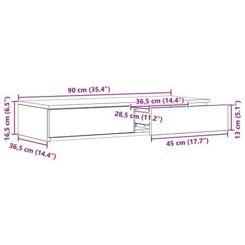 Ladice za krevet Betonska siva 90x36,5x16,5 cm od konstruiranog drva Cijena