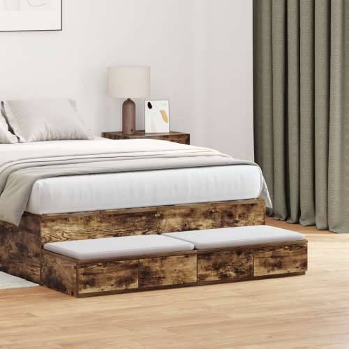 Ladice za krevet Dimljenog hrasta 120x36,5x16,5 cm Konstruirano drvo Cijena
