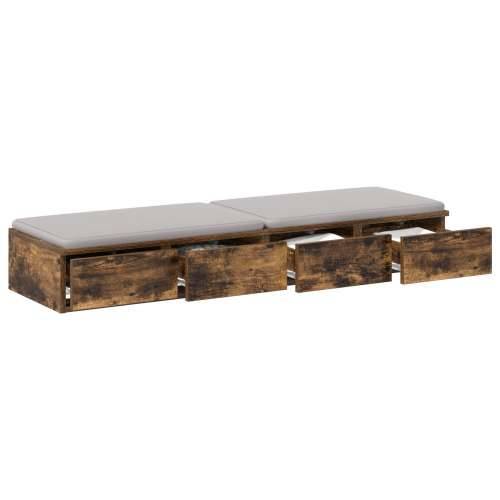 Ladice za krevet Dimljenog hrasta 120x36,5x16,5 cm Konstruirano drvo Cijena