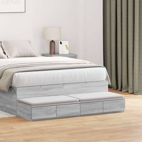 Krevet s ladicama Siva Sonoma 120x36,5x16,5 cm Konstruirano drvo Cijena