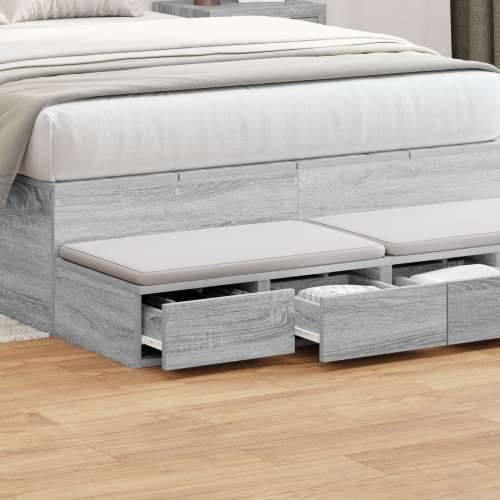 Krevet s ladicama Siva Sonoma 120x36,5x16,5 cm Konstruirano drvo Cijena