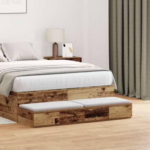 Ladice za krevet Stari drvo 120x36,5x16,5 cm Inženjerski drvo Cijena