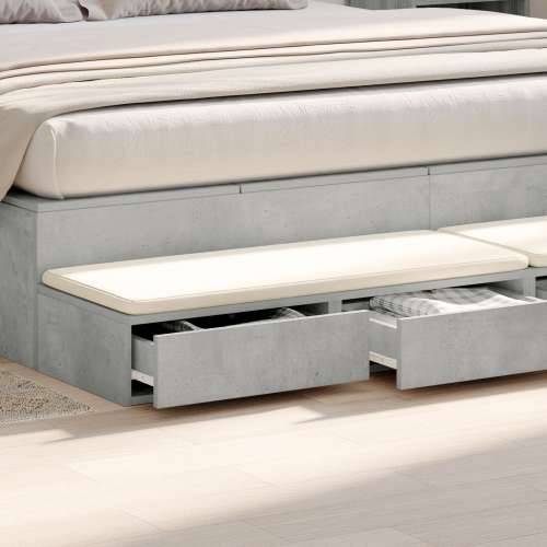 Ladice za Krevet Betonska Siva 180x36,5x16,5 cm Konstruirano drvo Cijena