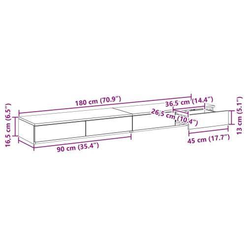 Ladice za krevet od artičoke 180x36,5x16,5 cm Odabrano drvo Cijena