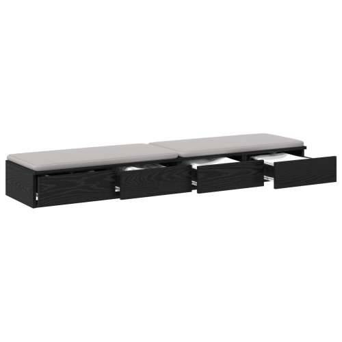 Crne ladice za krevet 135x36,5x16,5 cm od konstruiranog drveta Cijena