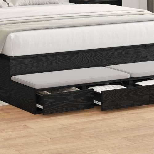Crne ladice za krevet 135x36,5x16,5 cm od konstruiranog drveta Cijena