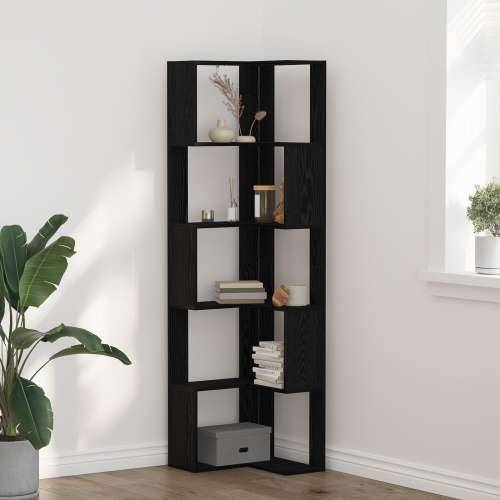 Kutna Polica 5-Tier Crni Orah 50x50x179 cm Drvo Cijena