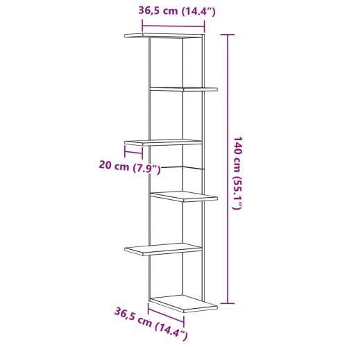 Kutna polica Crni hrast 36,5x36,5x140 cm Konstruirano drvo Cijena