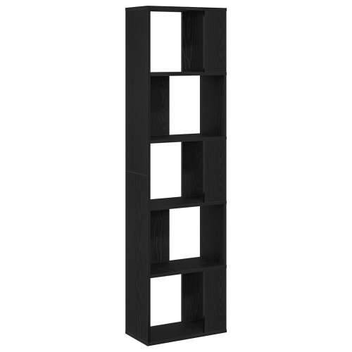 Knjiga 5-nivo Crno Hrast 45x23,5x162,5 cm Konstruirano drvo Cijena
