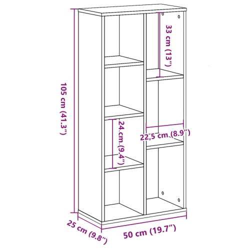 Regal Crni Hrast 50x25x105 cm Konstruirano drvo Cijena
