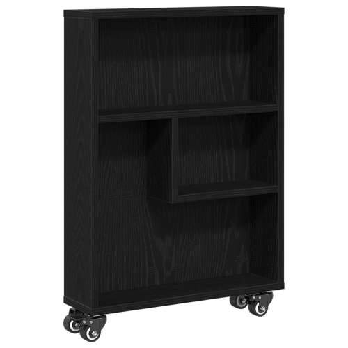 Uski Trolej za Skladištenje Crni Hrast 48x13x68 cm Konstruirano Drvo Cijena