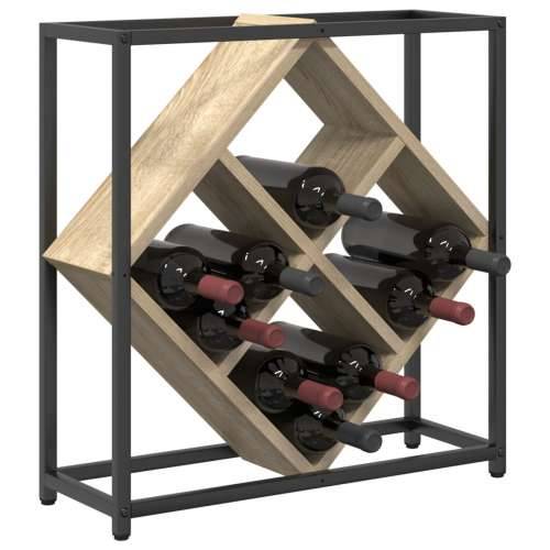 Stalak za vino Sonoma hrast, Crna Iverica, Metal Srednji Cijena