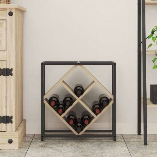 Stalak za vino Sonoma hrast, Crna Iverica, Metal Srednji Cijena