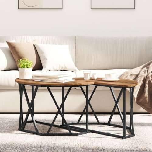 Stolić za kavu od starog drva 80x80x42 cm - Inženjersko drvo Cijena