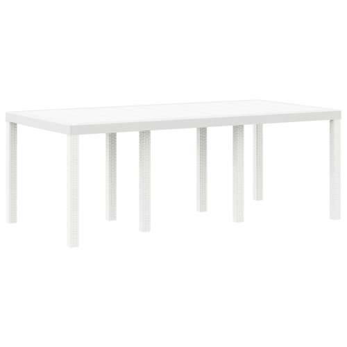 Vrtni Stol Bijeli 200x100x73 cm Poli Ratan Cijena