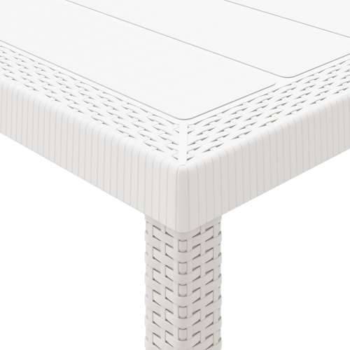 Vrtni Stol Bijeli 200x100x73 cm Poli Ratan Cijena