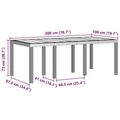 Vrtni Stol Bijeli 200x100x73 cm Poli Ratan Cijena