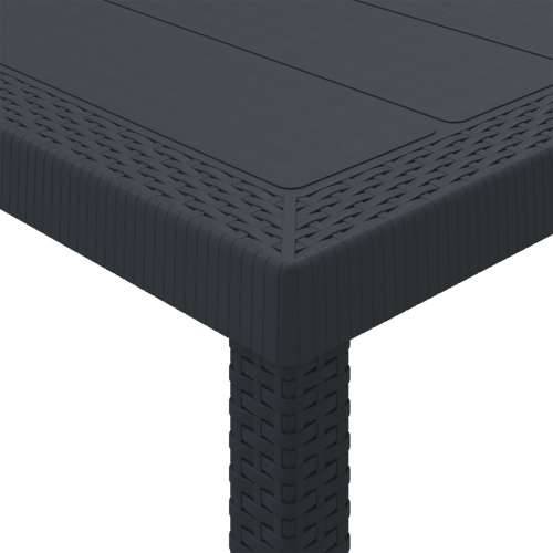 Stolić za vrt Antracit 250x100x73 cm Polyratan Cijena