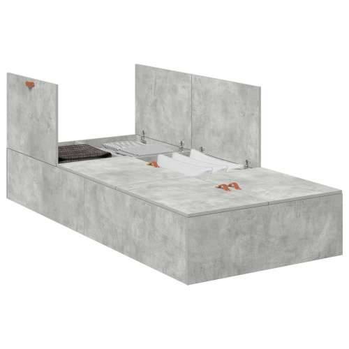 Krevet s prostorom za pohranu Betonska siva 80x200 cm Cijena