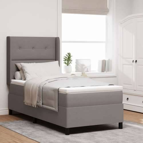 Box Spring Krevet s Madracem i LED-om Taupe 100x200 cm Tkanina Cijena