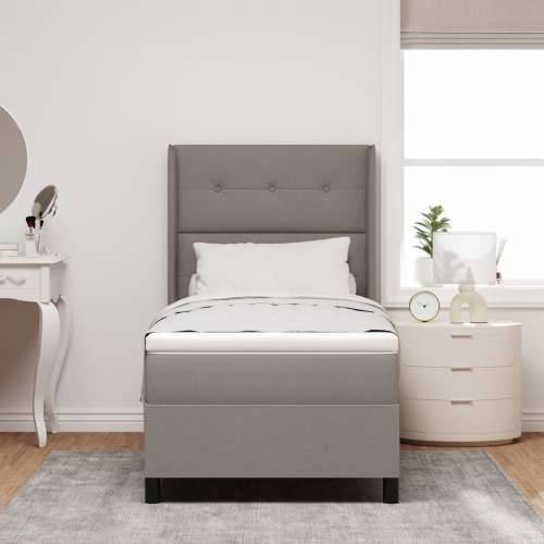 Box Spring Krevet s Madracem i LED-om Taupe 100x200 cm Tkanina Cijena