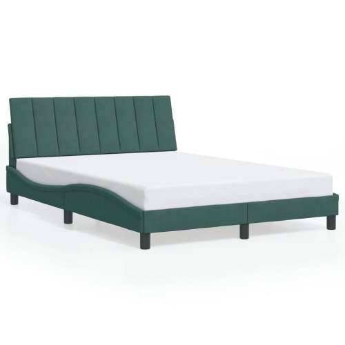 Okvir kreveta s LED svjetlima tamnozeleni 140x190 cm baršunasti - Tamnozelena 140 x 190 cm Cijena