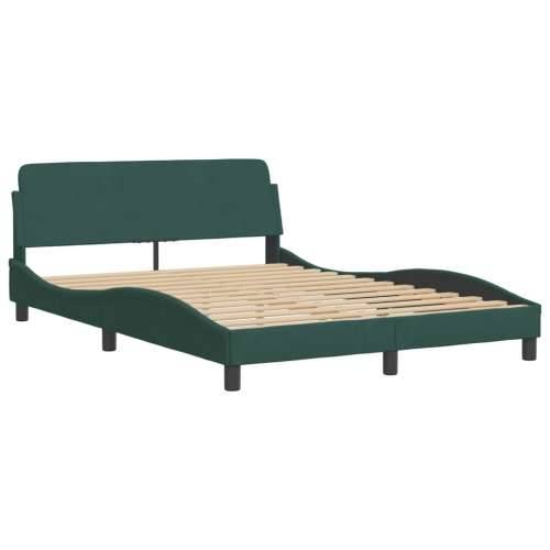 Okvir kreveta s LED svjetlima tamnozeleni 140x190 cm baršunasti - Tamnozelena 140 x 190 cm Cijena
