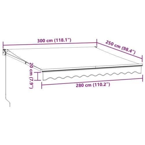Tenda na ručno uvlačenje smeđa 300 x 250 cm - Smeđa 300 x 250 cm 1 Cijena