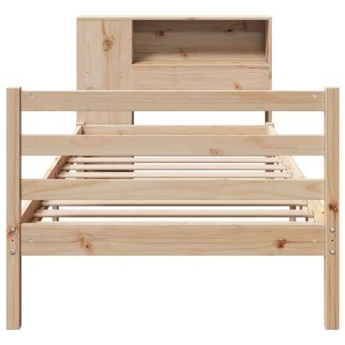 Krevet s regalom za knjige bez madraca 90x190 cm od borovine - Prirodna 90 x 190 cm Cijena
