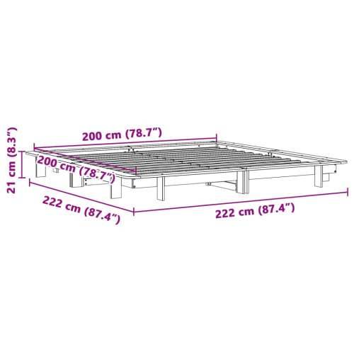 Okvir kreveta bez madraca 200 x 200 cm od masivne borovine - Prirodna 200 x 200 cm Cijena