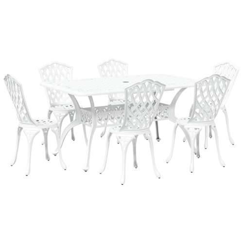 Set od 4 Bijela Lijevani aluminij 150 cm x 90 cm x 72 cm Cijena